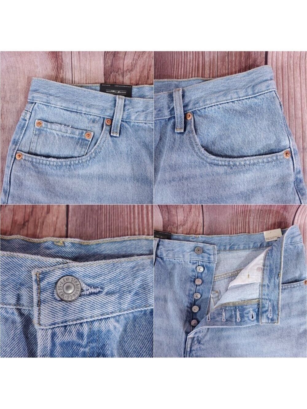 NWT Levis Womens Size 32 501 Rolled Shorts Mid Rise Button Fly Big E Denim Blue - Picture 5 of 16